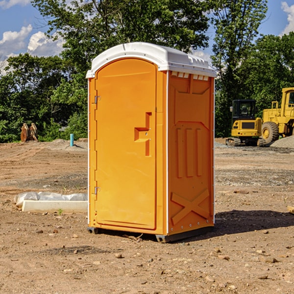 how often are the porta potties cleaned and serviced during a rental period in Brookside